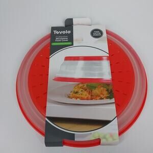 Tovolo Collapsible Microwave Food Cover, Fit Up To 10.5" Width - Candy Apple Red